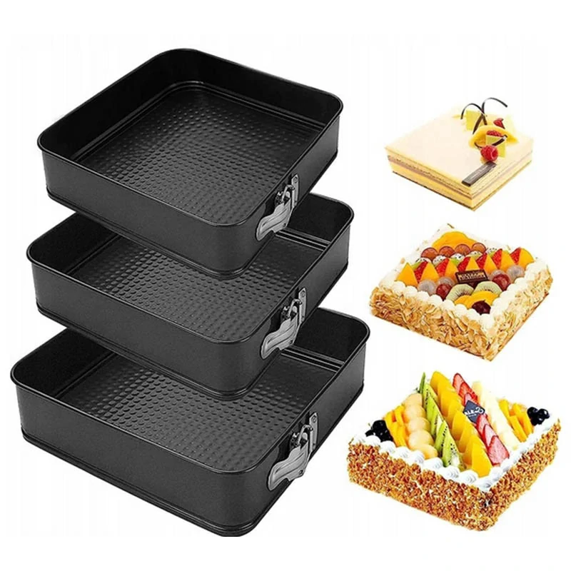 Sada štvorcových foriem na pečenie s odnímateľným okrajom (3 ks)