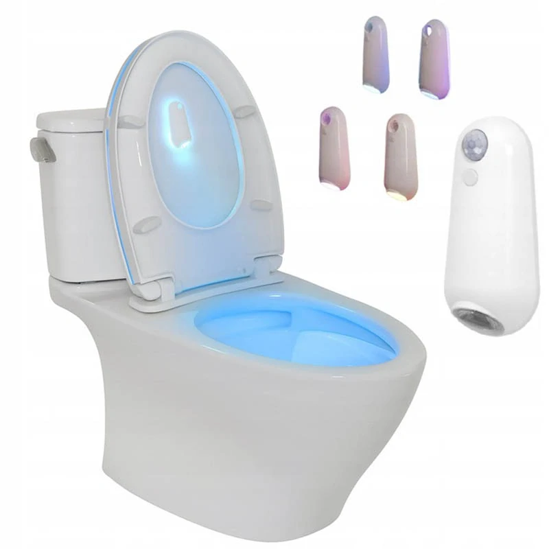 Nočná LED RGB lampa do WC s pohybovým senzorom