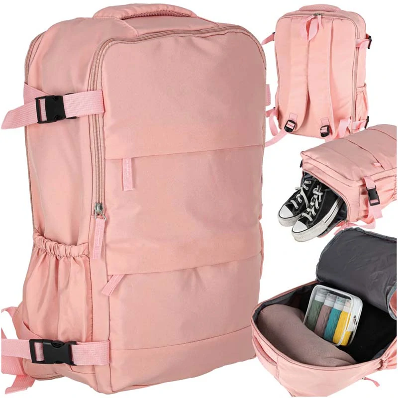 Príručný turistický batoh na cestovanie 45 × 30 cm ružový