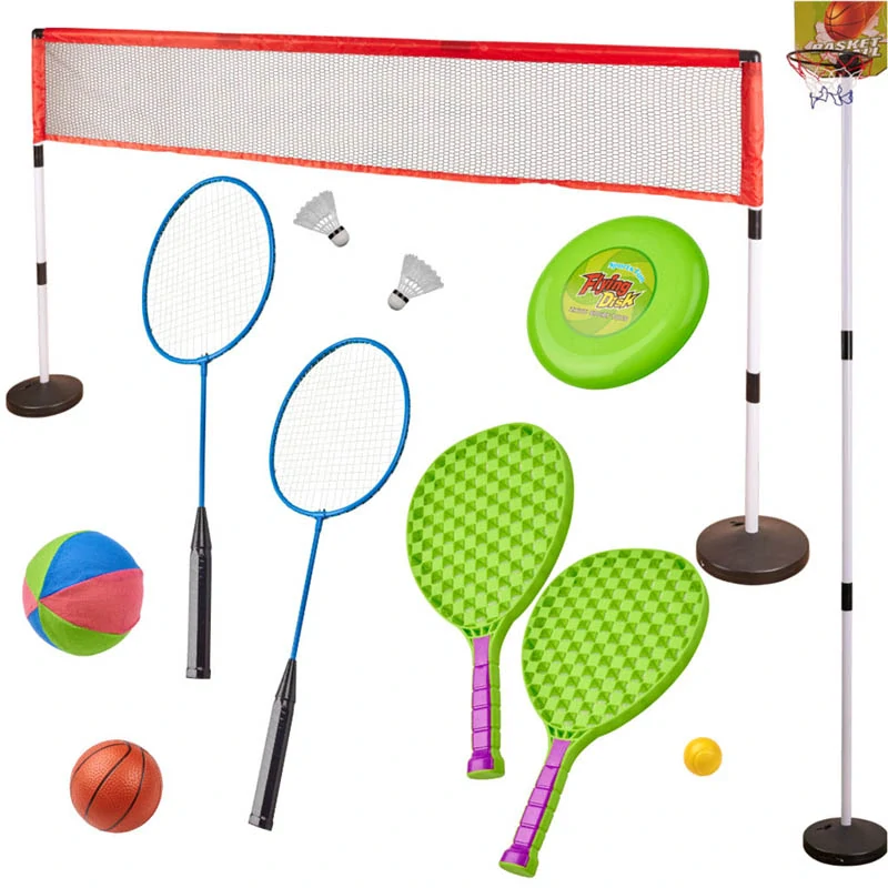 Športová sada pre deti 5v1 - bedminton, tenis, volejbal, basketbal a frisbee