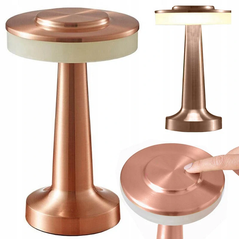 Dotyková stolová nočná lampička s 3 stupňami svetla medená