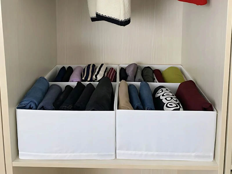 Textilný organizér do zásuvky 20 × 34 × 10 cm biely