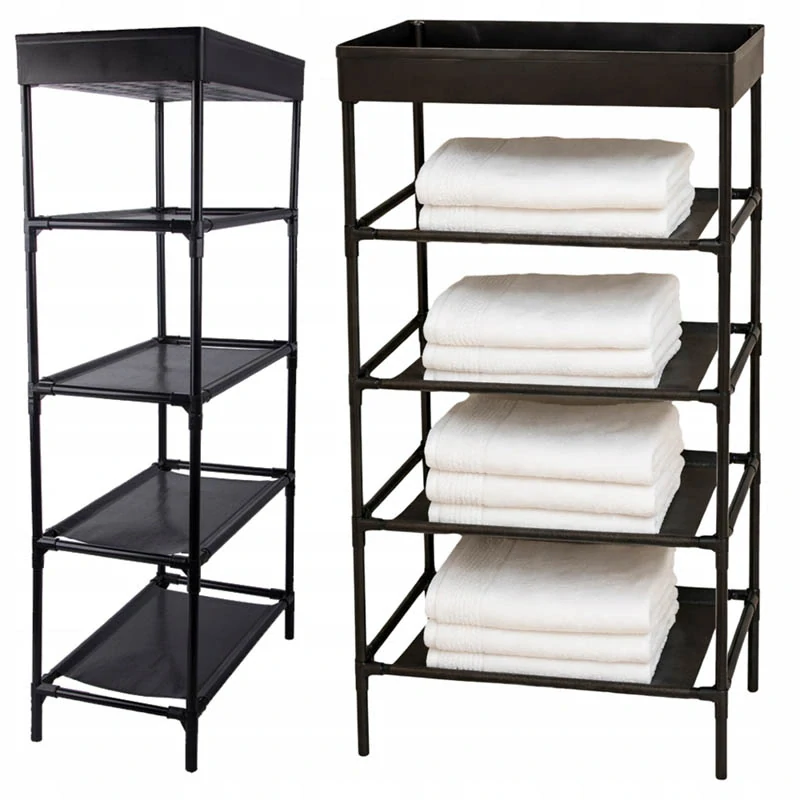 Plastový regál s 5 policami 81cm čierny