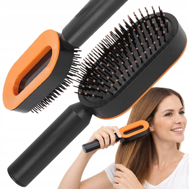 Antistatická cestovná kefa na vlasy na ľahké rozčesávanie a vyhladenie čierna