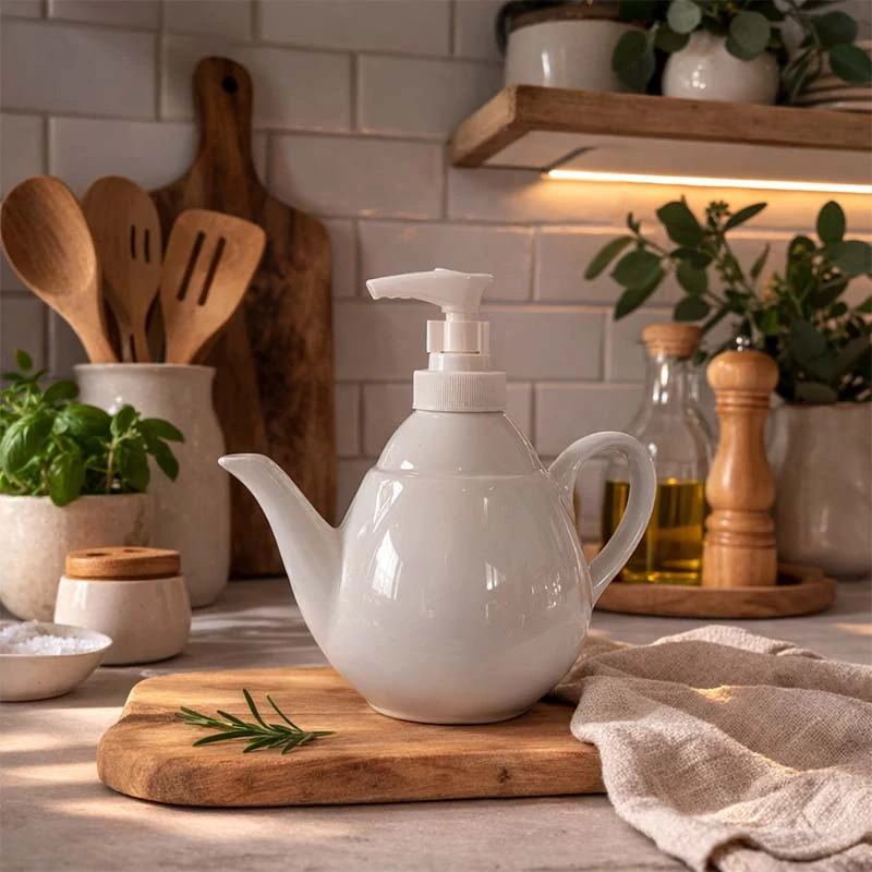 Reutterr Porzelan - Porcelánový dávkovač mydla a saponátu v tvare kanvičky 15 cm