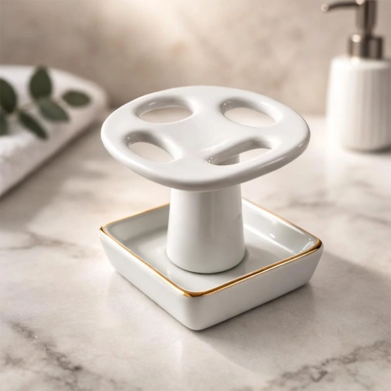 Reutterr Porzelan - Stojan na zubné kefky s odkvapkávacou miskou 9 × 8 cm