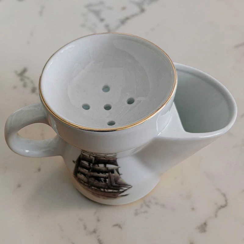 Reutterr Porzelan - Porcelánová miska na holenie Reutter s motívom plachetnice