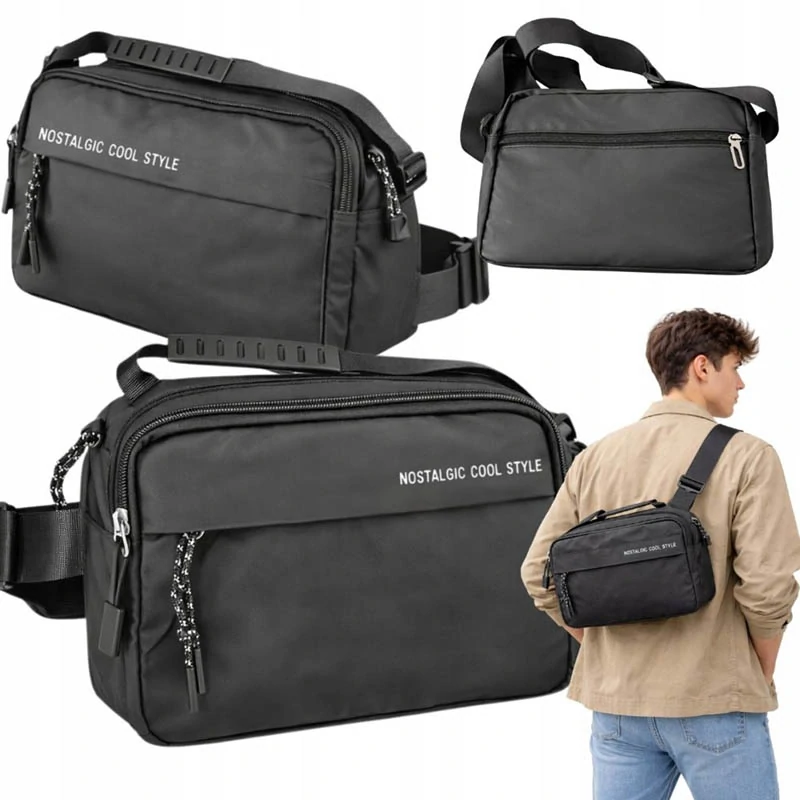 Pánska crossbody taška cez rameno čierna