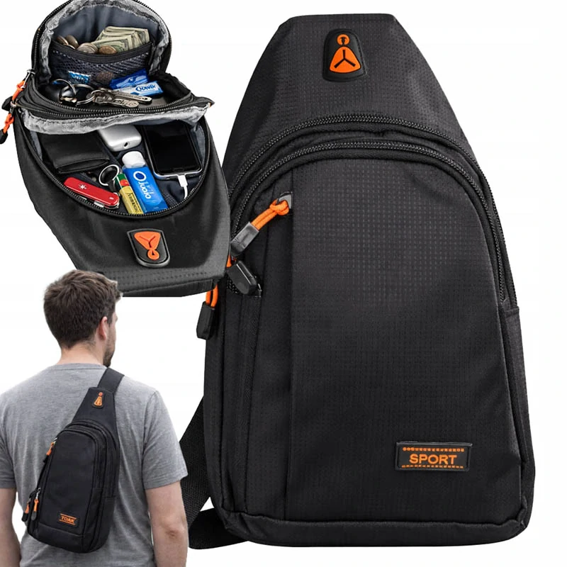 Mestský batoh na jedno rameno čierny