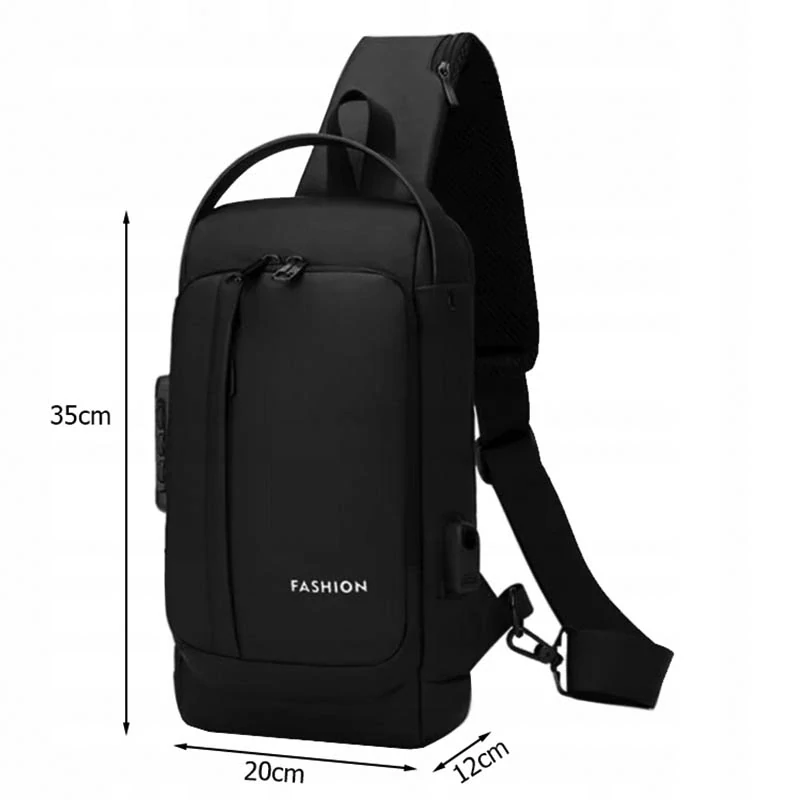 Mestský batoh na jedno rameno so zámkom na kód