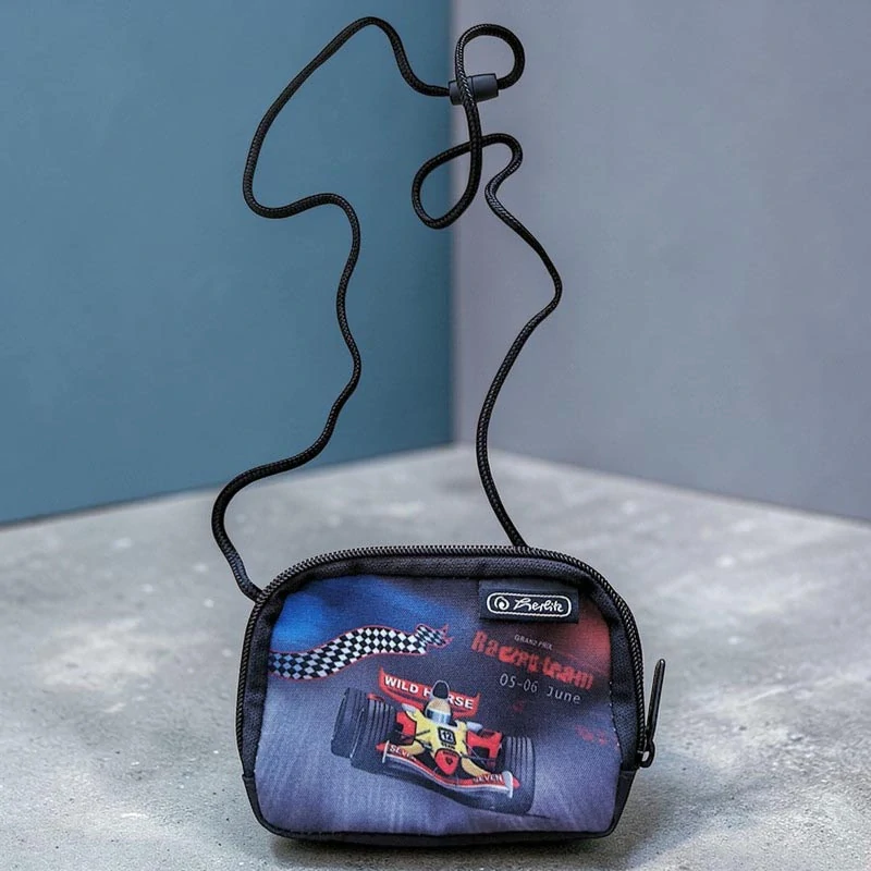 Herlitz - Detská peňaženka na krk so šnúrkou Racing Team 14 × 9 × 3,5 cm