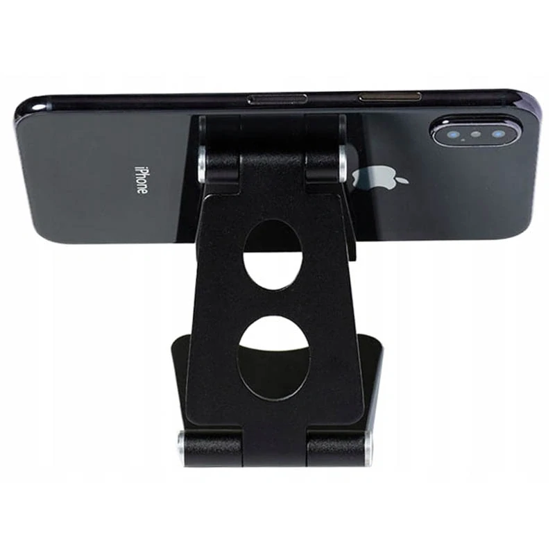 Kovový stojan na telefón a tablet čierny