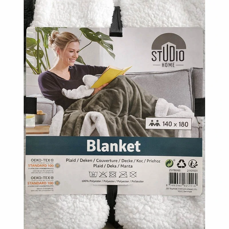 Deka obojstranná 180 × 140 cm sivá/biela kožušina