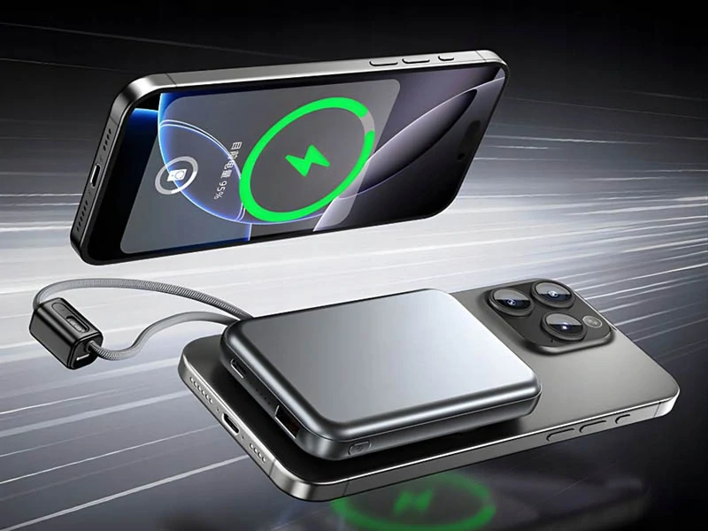 Powerbanka 10000 mAh s bezdrôtovým nabíjaním sivá