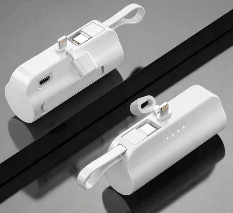 Powerbanka 5000 mAh s Lightning konektorom biela