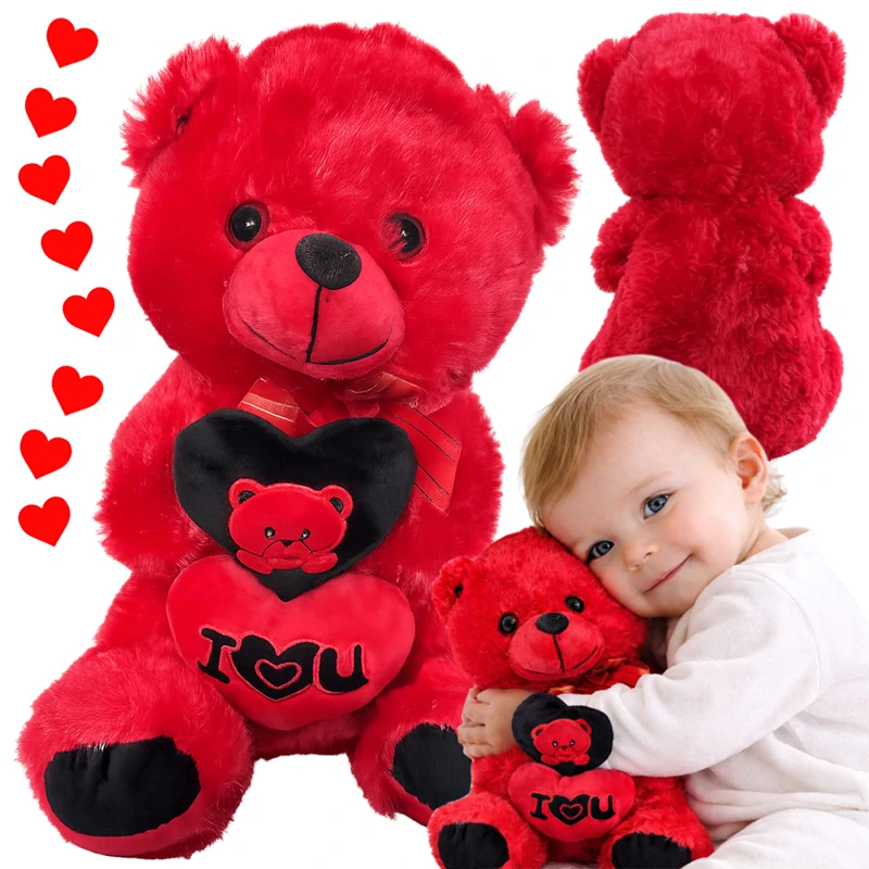 Plyšový medvedík so srdcom I LOVE YOU 30 cm