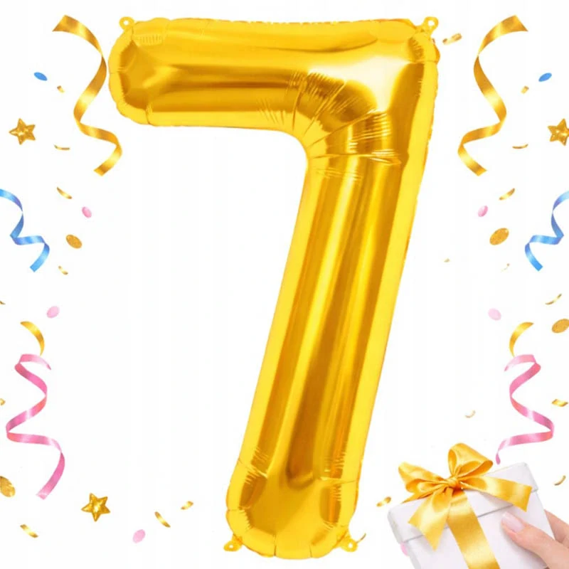 Fóliový balón číslo 7 zlatý 66 cm