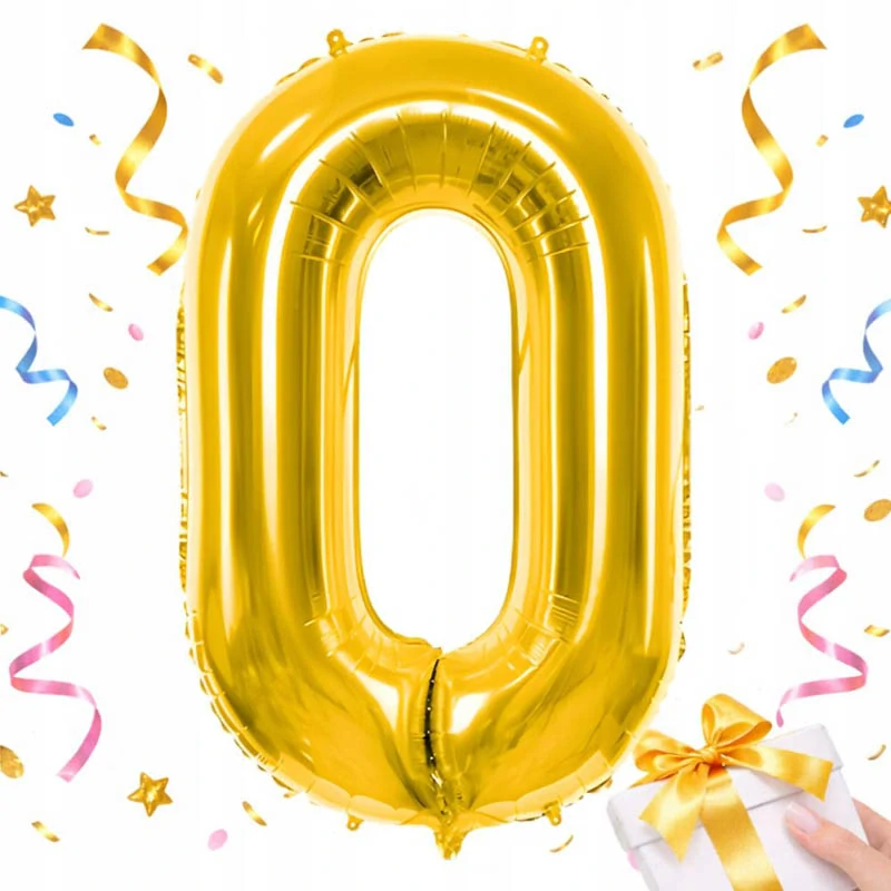 Fóliový balón číslo 0 zlatý 66 cm