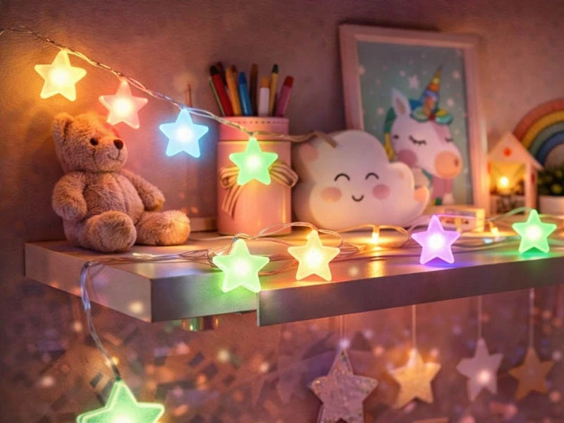 RGB svetelná reťaz 50 LED 7,5 m hviezdičky