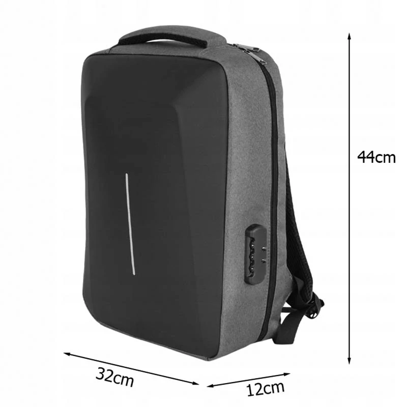 Batoh na notebook 15 L s kódovým zámkom sivý
