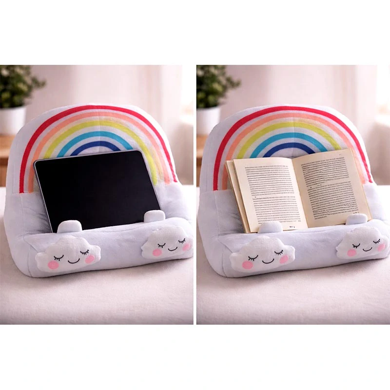 Plyšový stojan na knihu alebo tablet 31 × 25 × 18 cm Dúha