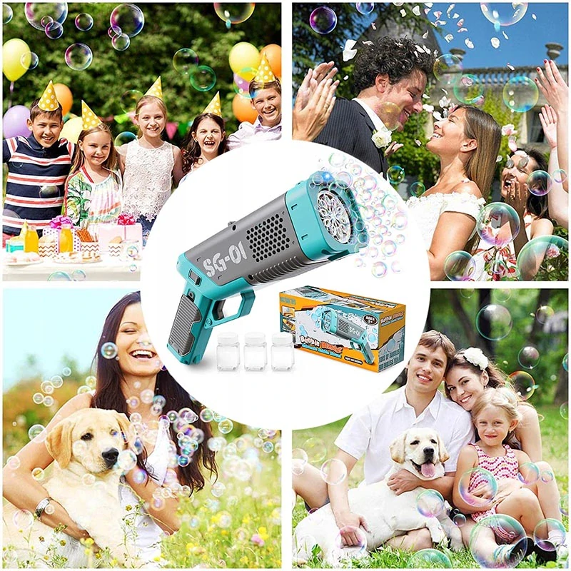 Bublinková pištoľ automatická s LED osvetlením a náplňami