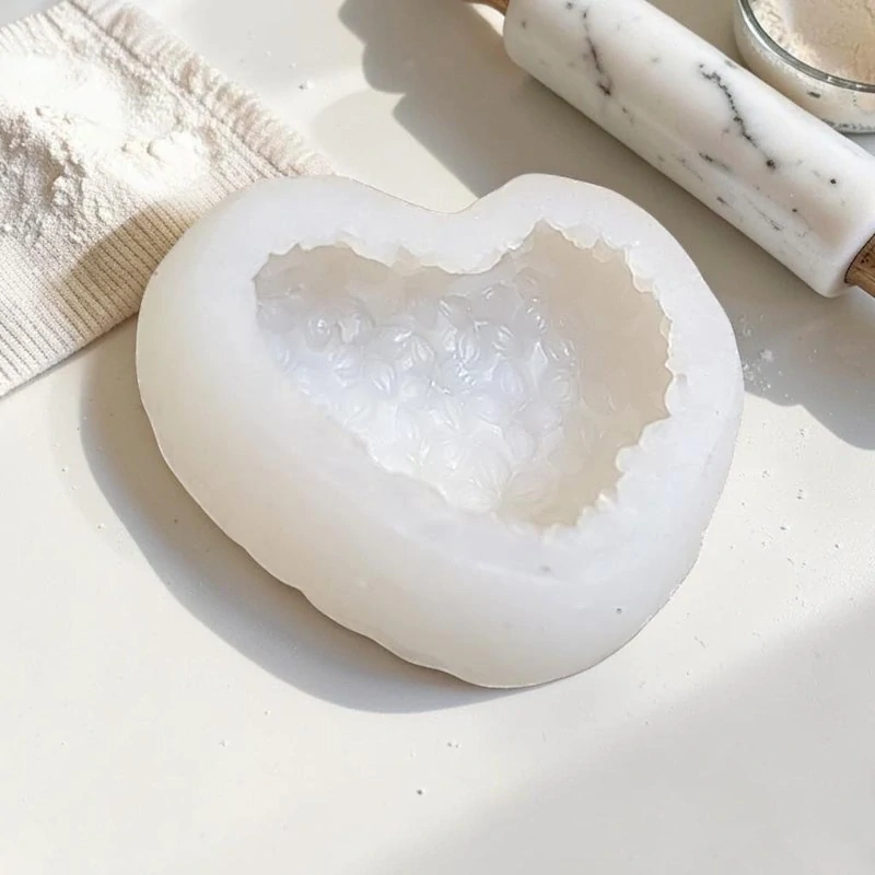 Silikónová forma na pečenie 3D srdce s kvetmi