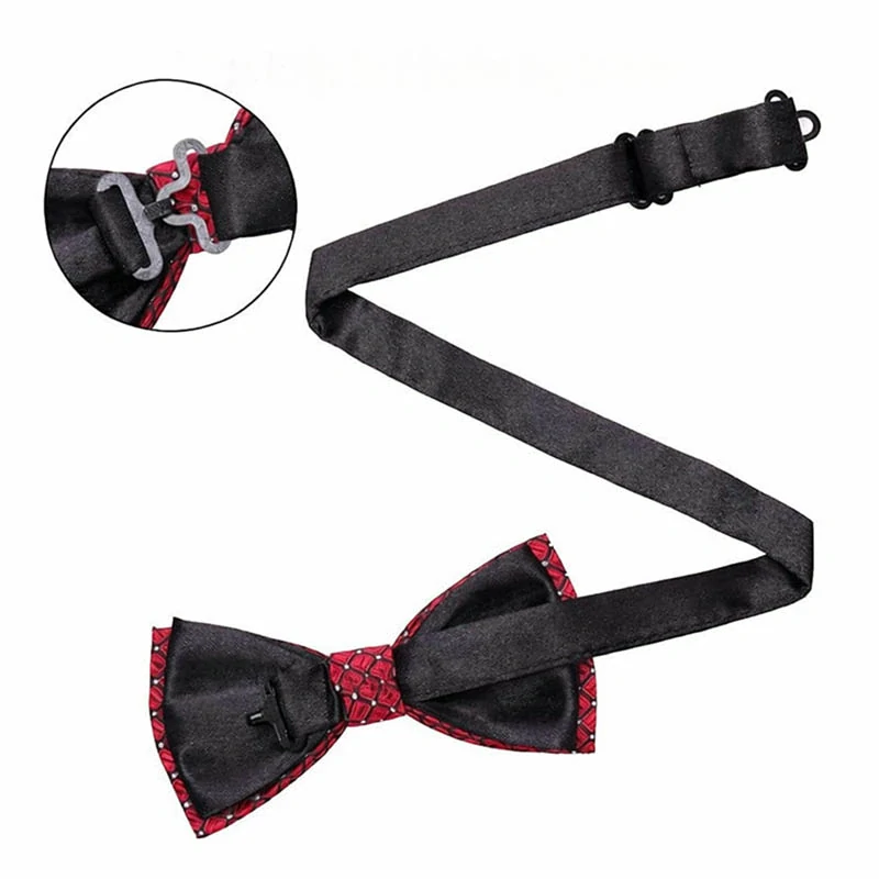 Pánsky motýlik bordový so vzorom