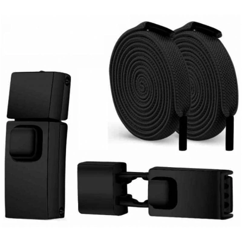 Elastické šnúrky bez viazania s magnetickým zapínaním čierne