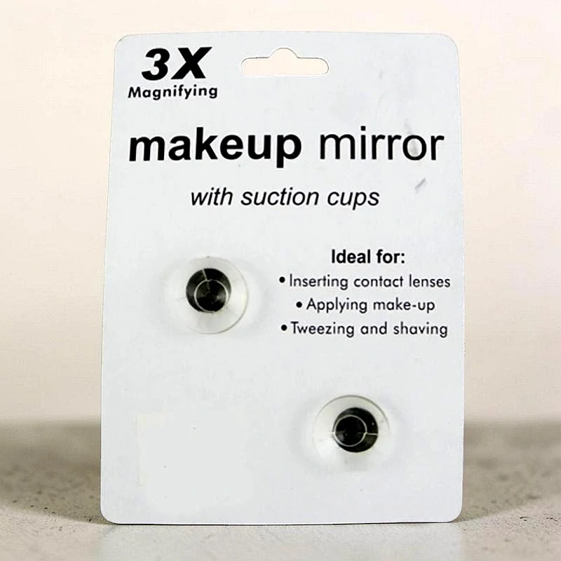 Kozmetické zrkadlo s 3-násobným zväčšením a prísavkami
