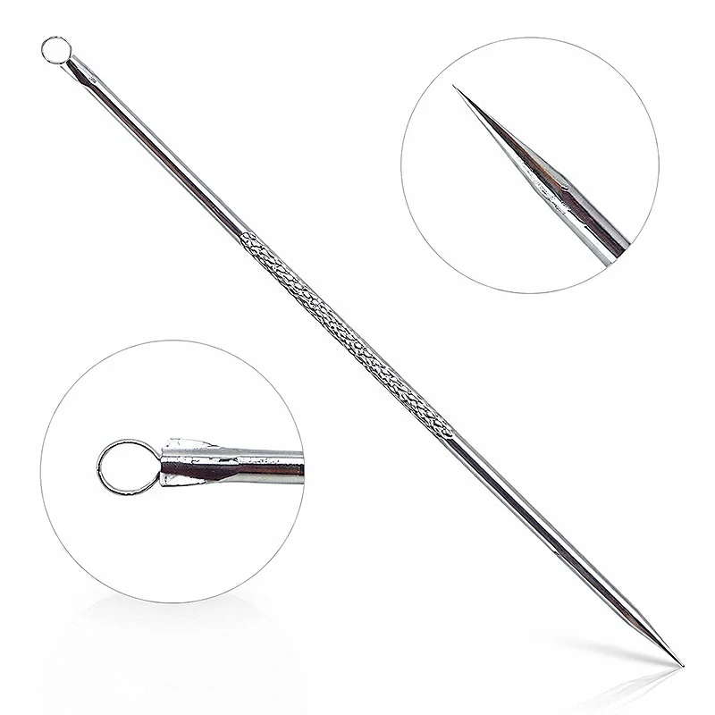 Kozmetická ihla a lyžička na čistenie pleti – obojstranný nástroj z nehrdzavejúcej ocele