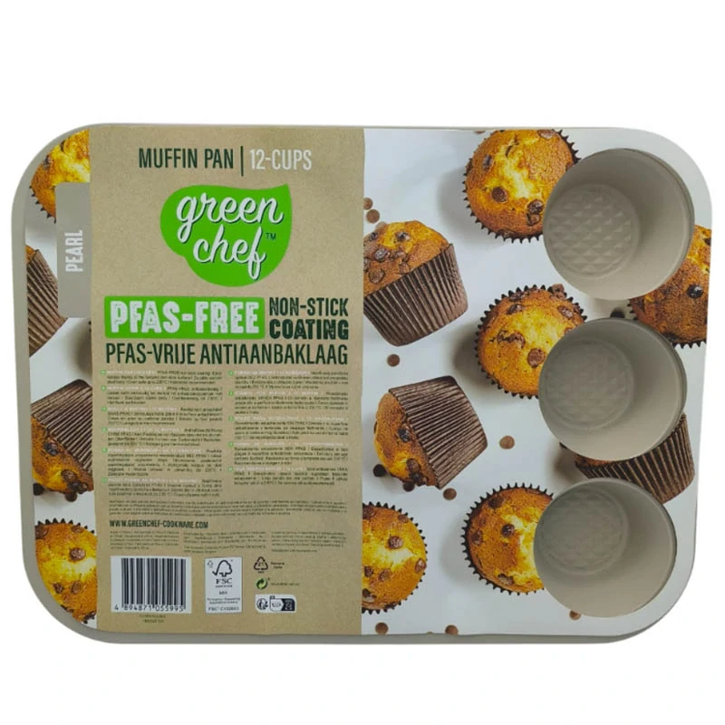 Plechová forma na muffiny 12 otvorov krémová