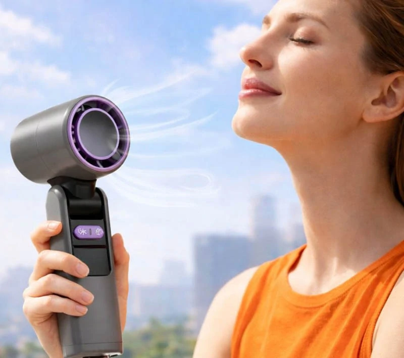 Prenosný USB ventilátor skladací s displejom