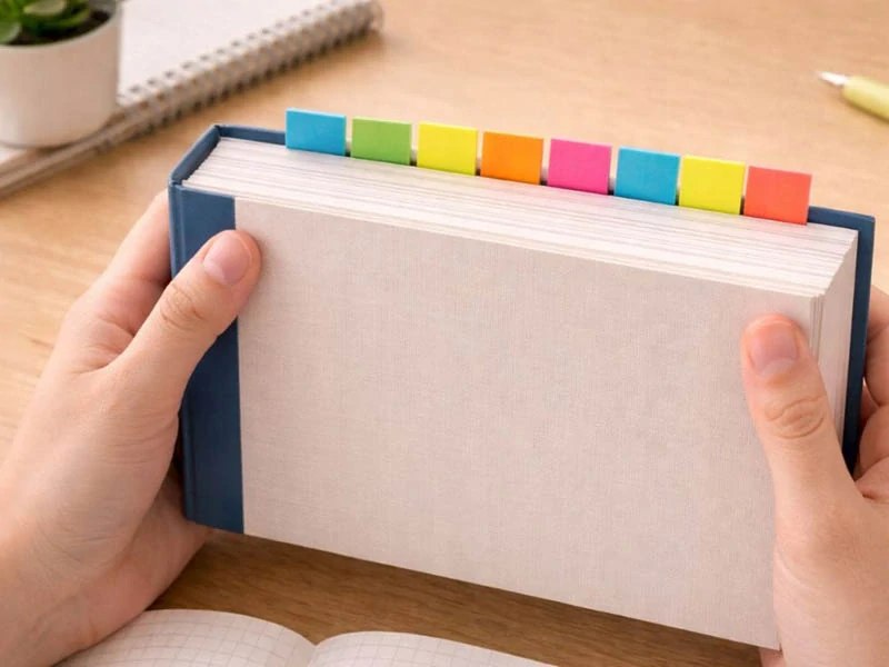 Samolepiace záložky do knihy farebné