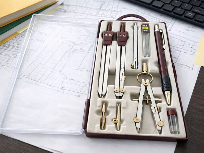 Súprava na geometriu s kružidlom 9 dielna