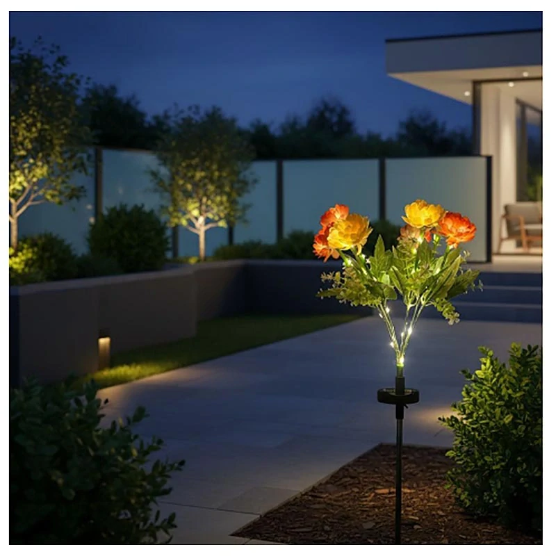 Solárna LED záhradná lampa v tvare kvetov 2 ks