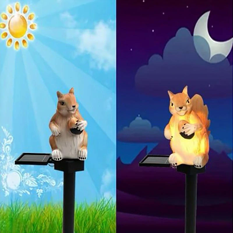 Solárna LED lampa Veverička so žaluďom
