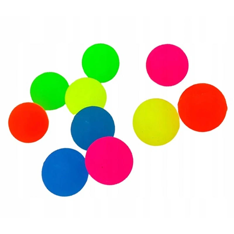 Kaučukové loptičky neónové 2,5 cm – sada 10 ks