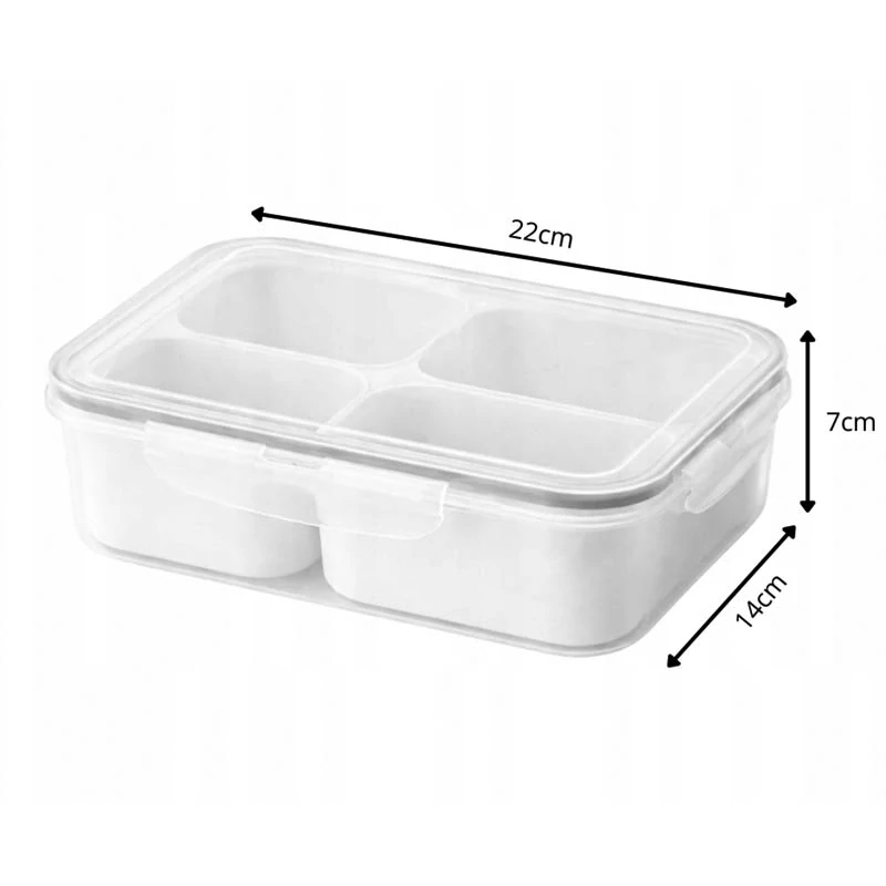 Dóza na potraviny so 4 priehradkami