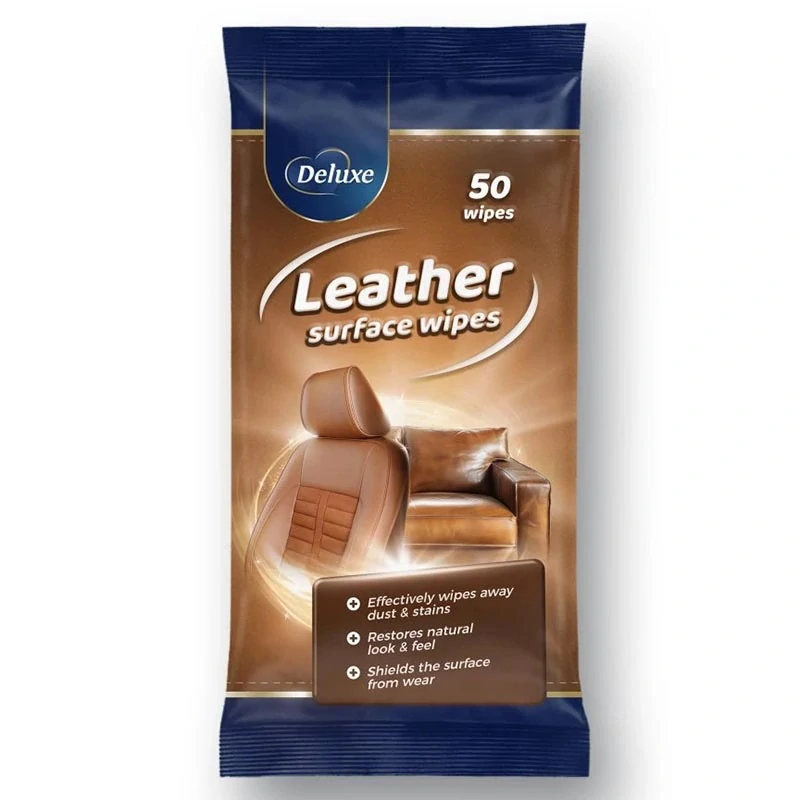 Vlhčené obrúsky na kožu Deluxe Leather – 50 ks