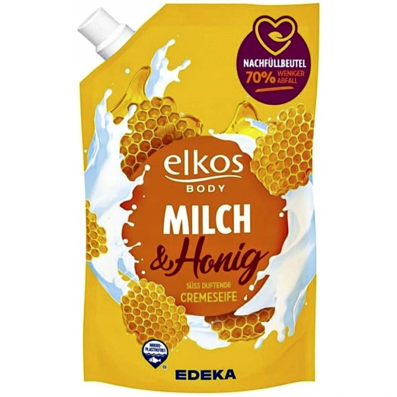 Elkos Milch & Honig krémové mydlo – náhradná náplň 1 l