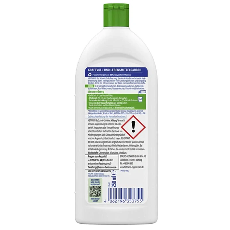 HEITMANN Bio rýchly odvápňovač 250 ml