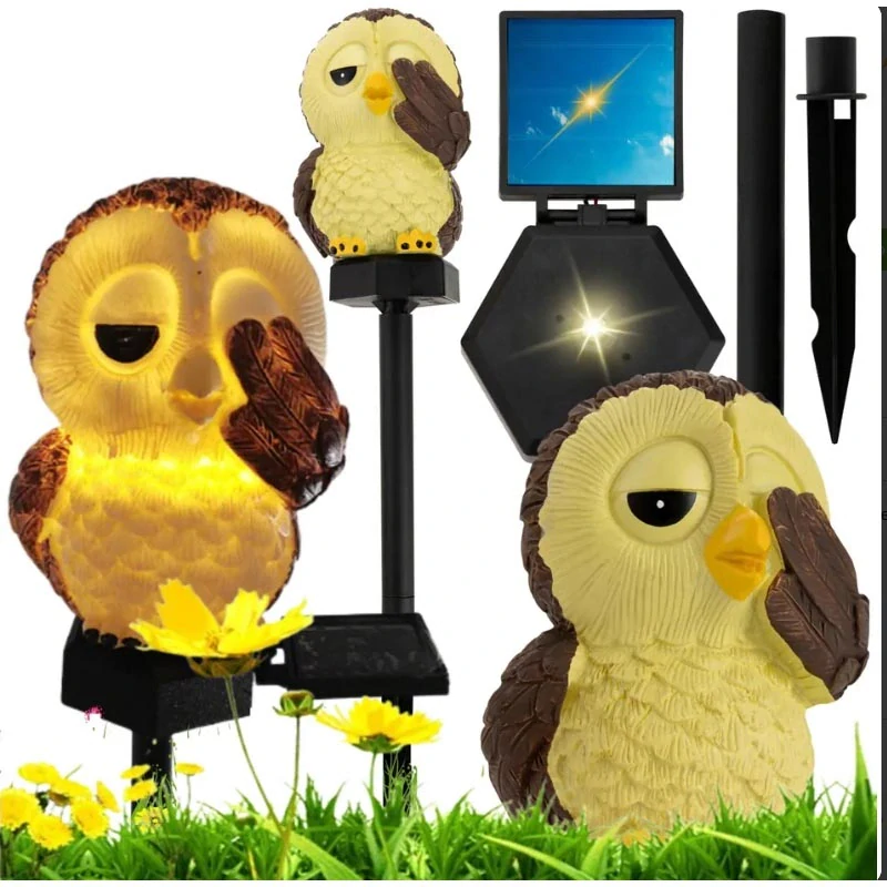 LED solárna lampa sova do záhrady 41 cm