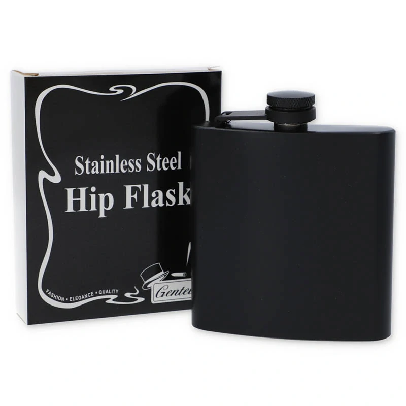 Turistická fľaša - ploskačka 180ml čierna