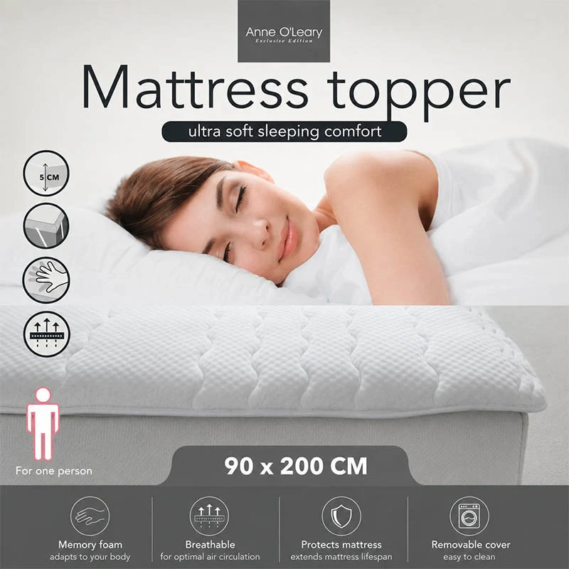 Pamäťový topper na matrac 90 × 200 cm