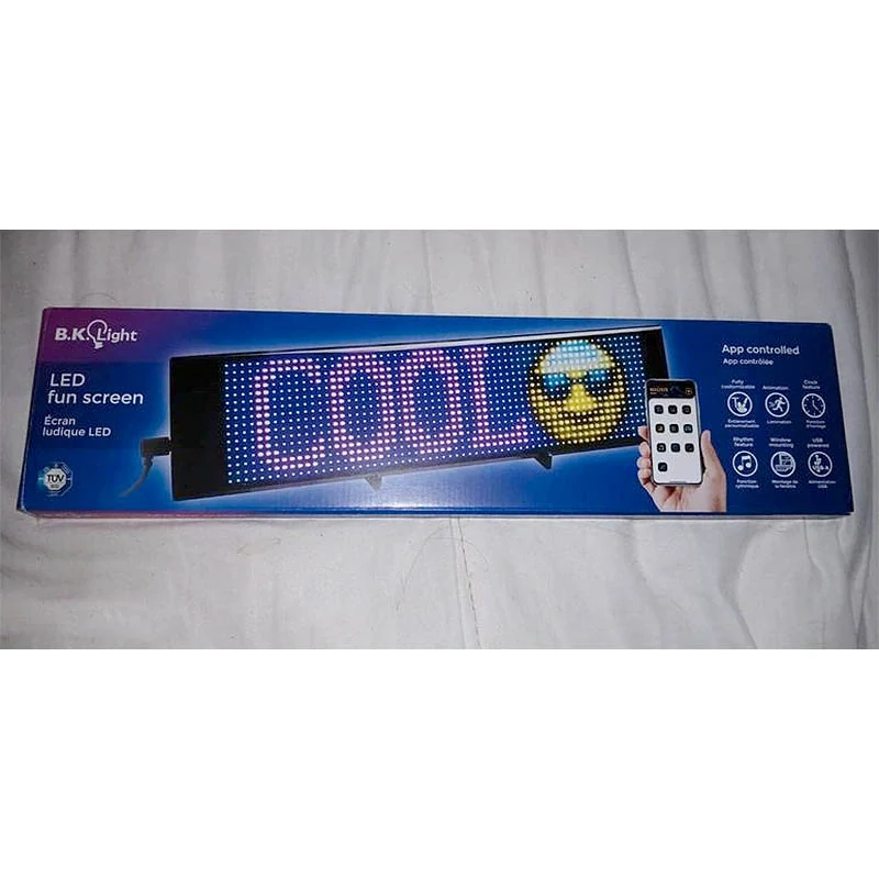 Pixelová LED obrazovka s ovládaním cez aplikáciu – 37,4 × 9,2 cm