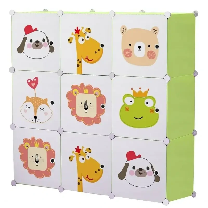 Modulárna skriňa HÖGLER 9 modulov 109 x 109 x 37 cm zelená