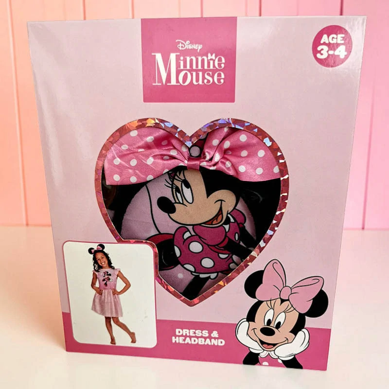Minnie Mouse šaty s čelenkou pre dievčatá 3 – 4 roky