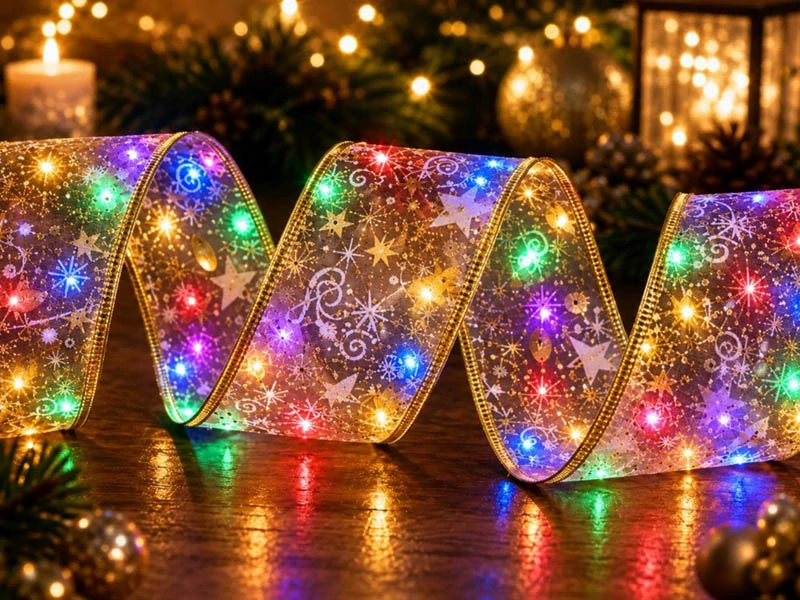 Vianočná LED stuha na stromček 4 m žltá