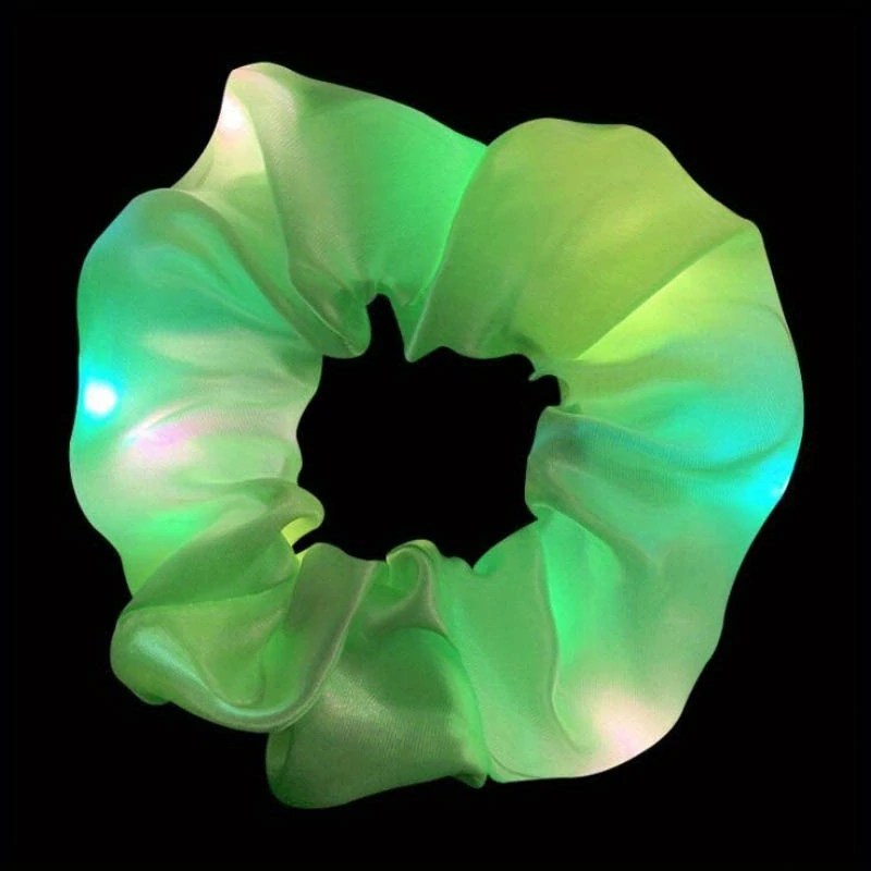 LED svietiaca gumka do vlasov – zelená scrunchie